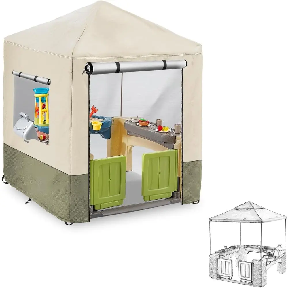 Heavy-Duty 600D Waterproof Playhouse Cover, 56x56x60, Ideal for Year-Round Outdoor Playsets - Beige
Heavy-Duty 600D Waterproof Playhouse Cover, 56x56x60, Ideal for Year-Round Outdoor Playsets - Beige