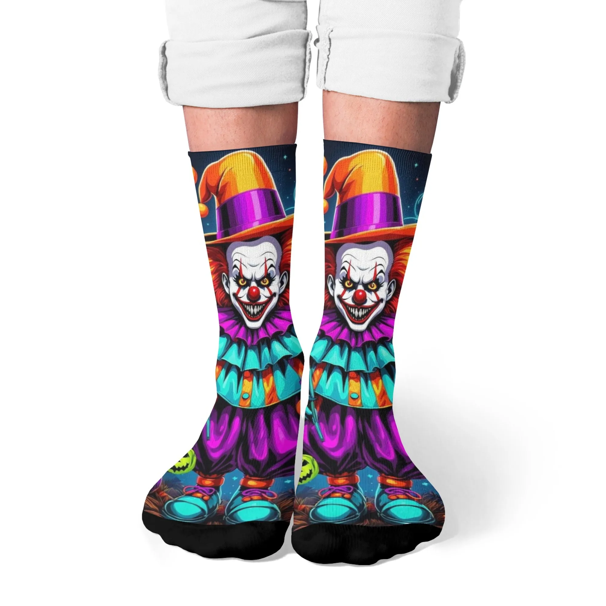 Unique Horror Clown Halloween Socks Novelty Harajuku Street Funny Retro Print Compression Socks Unisex Party Halloween Gift
Unique Horror Clown Halloween Socks Novelty Harajuku Street Funny Retro Print Compression Socks Unisex Party Halloween Gift