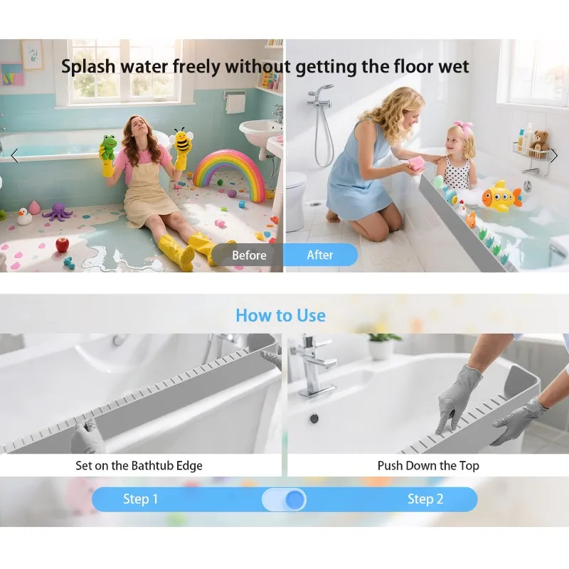 【ALLOWANCE】Storage Caddy Holder Tray With Strong Suction Cup Bathtub For Splash Guard Shelf Area Over Tub, Ledge Guard
【ALLOWANCE】Storage Caddy Holder Tray With Strong Suction Cup Bathtub For Splash Guard Shelf Area Over Tub, Ledge Guard