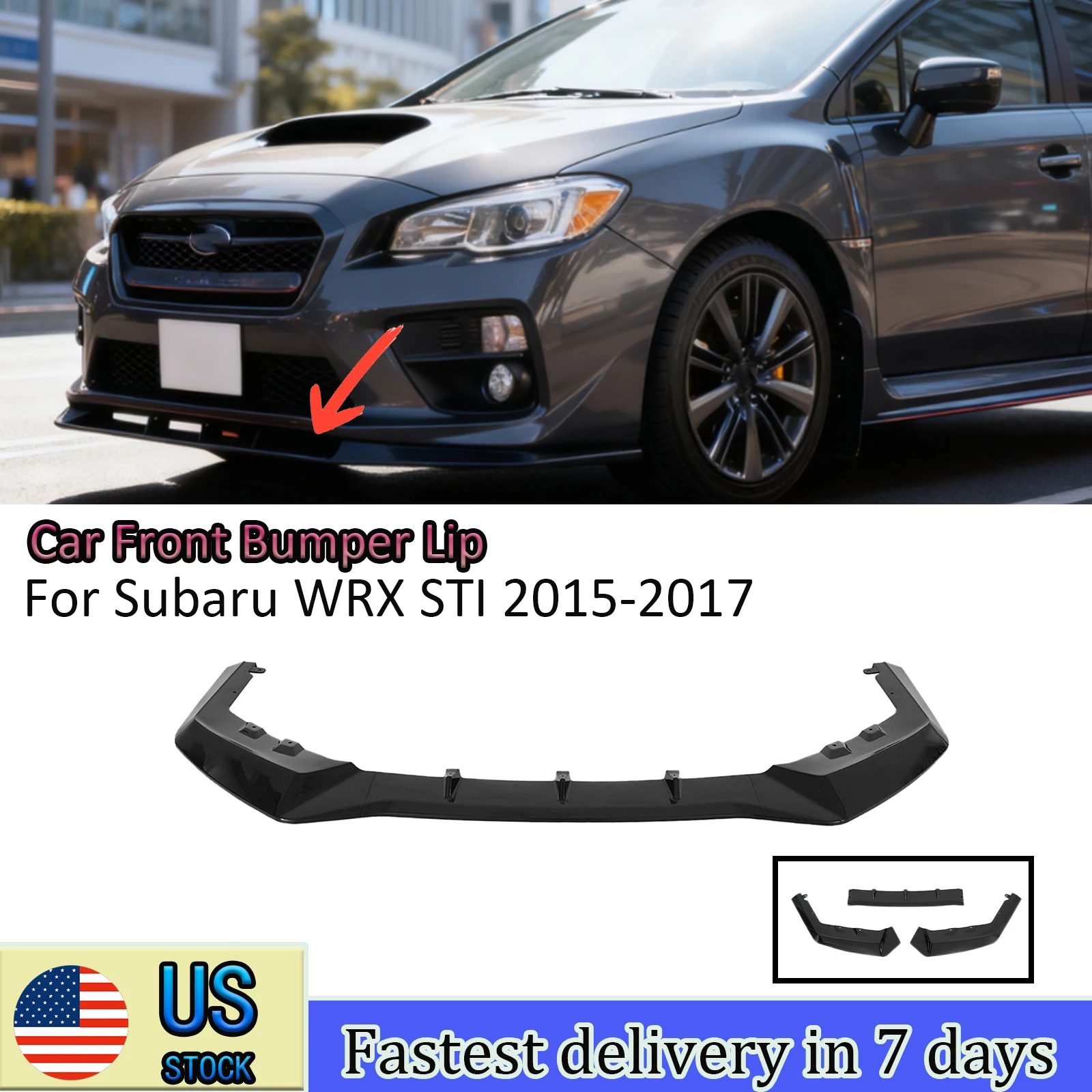 For Subaru WRX STI 2015 - 2017 3PCS Car Front Bumper Lip MPX Style Spoiler Diffuser Exterior Parts & Accessories Splitter
For Subaru WRX STI 2015 - 2017 3PCS Car Front Bumper Lip MPX Style Spoiler Diffuser Exterior Parts & Accessories Splitter