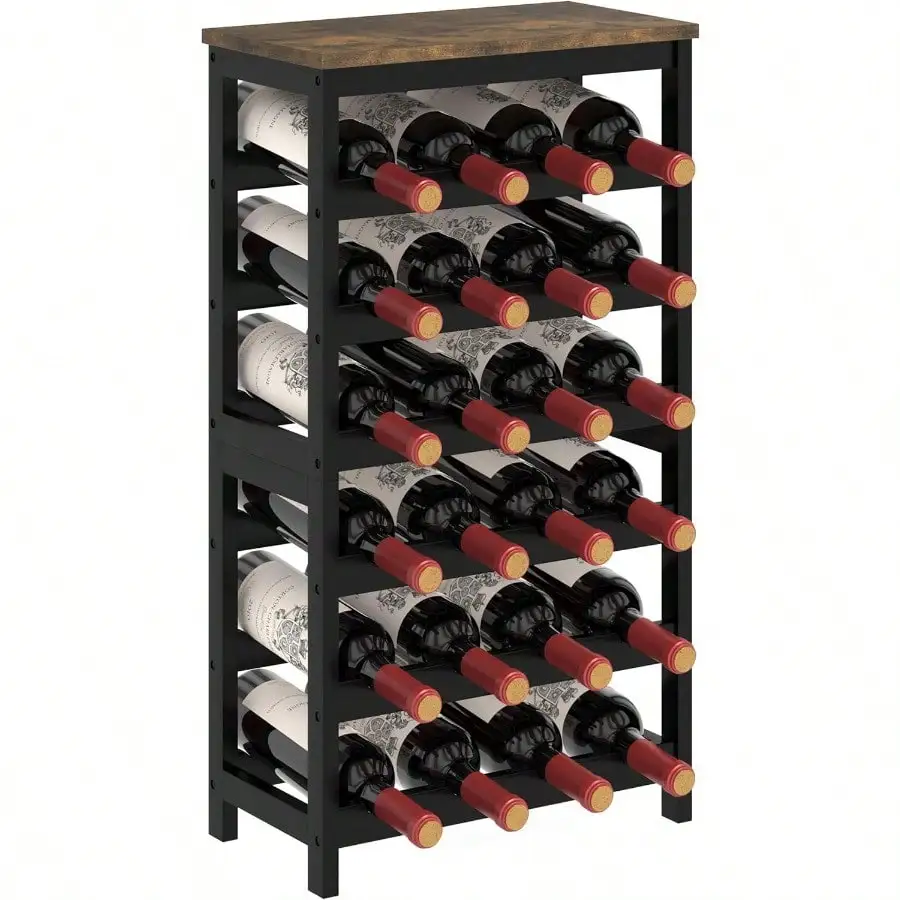 6 Tier Bamboo Wine Rack Freestanding Floor 24 Bottles Wine Storage Shelves With Table Top Stackable Wine Display Rack For Kitchen Bar Dining Room Rustic Brown And Black
6 Tier Bamboo Wine Rack Freestanding Floor 24 Bottles Wine Storage Shelves With Table Top Stackable Wine Display Rack For Kitchen Bar Dining Room Rustic Brown And Black