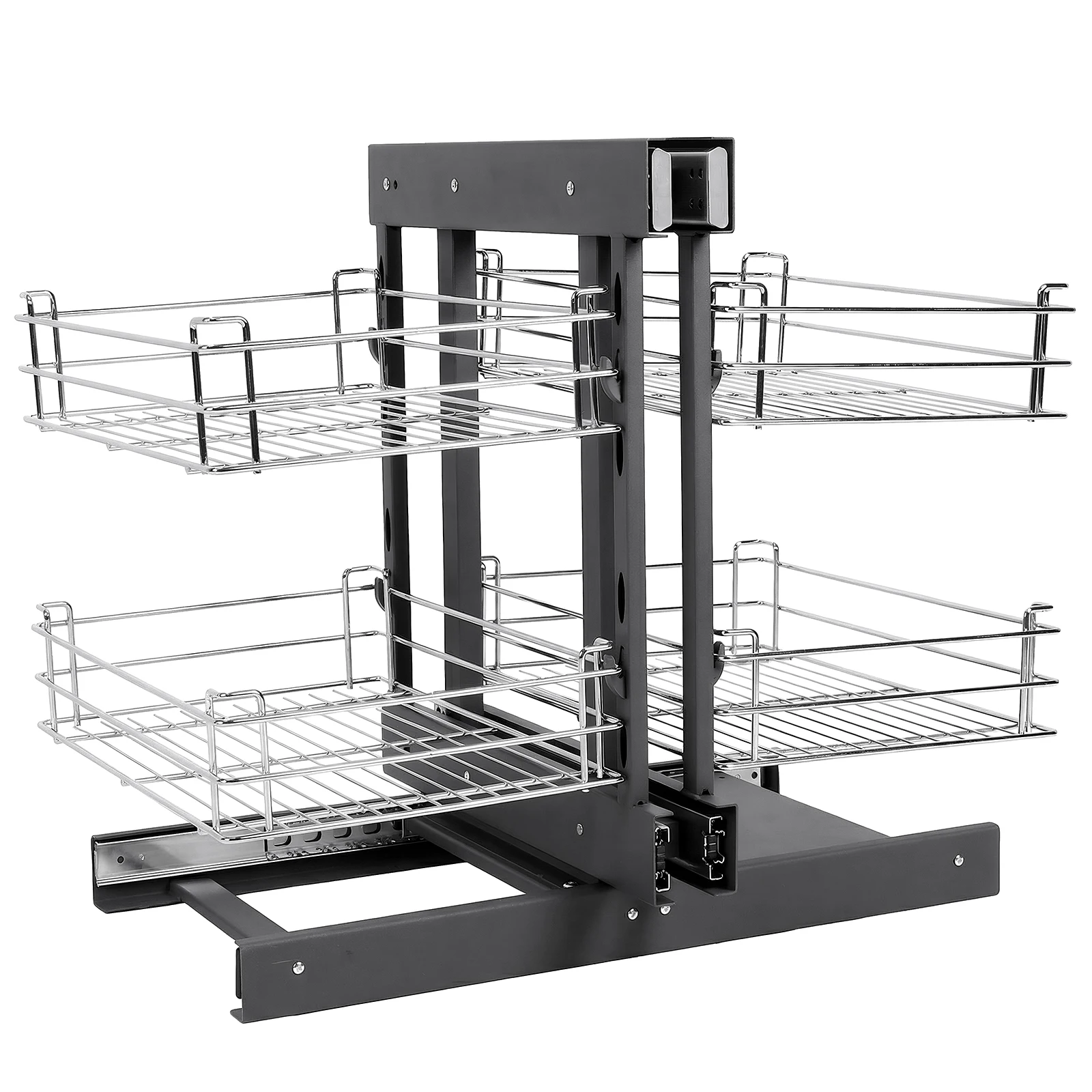 Dual Tier Pull-Out Basket Left Open & Right Open Compatible Blind Corner Pull Out Organizer for Blind Corner Kitchen Or Bathroom
Dual Tier Pull-Out Basket Left Open & Right Open Compatible Blind Corner Pull Out Organizer for Blind Corner Kitchen Or Bathroom