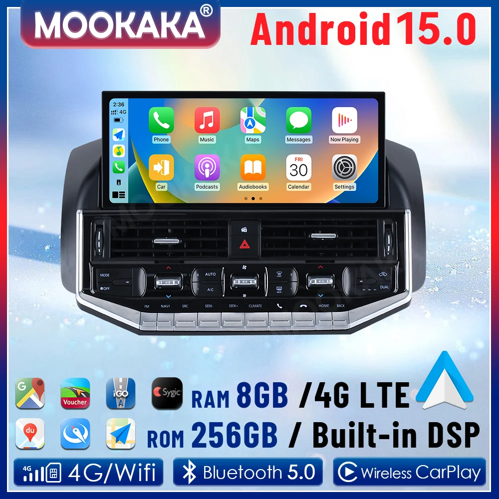 Android 15 Car Radio For Toyota Land Cruiser 200 LC200 2007-2015 Stereo Multimedia Player GPS Navigation 12.3" Tape Recorder DSP
Android 15 Car Radio For Toyota Land Cruiser 200 LC200 2007-2015 Stereo Multimedia Player GPS Navigation 12.3" Tape Recorder DSP