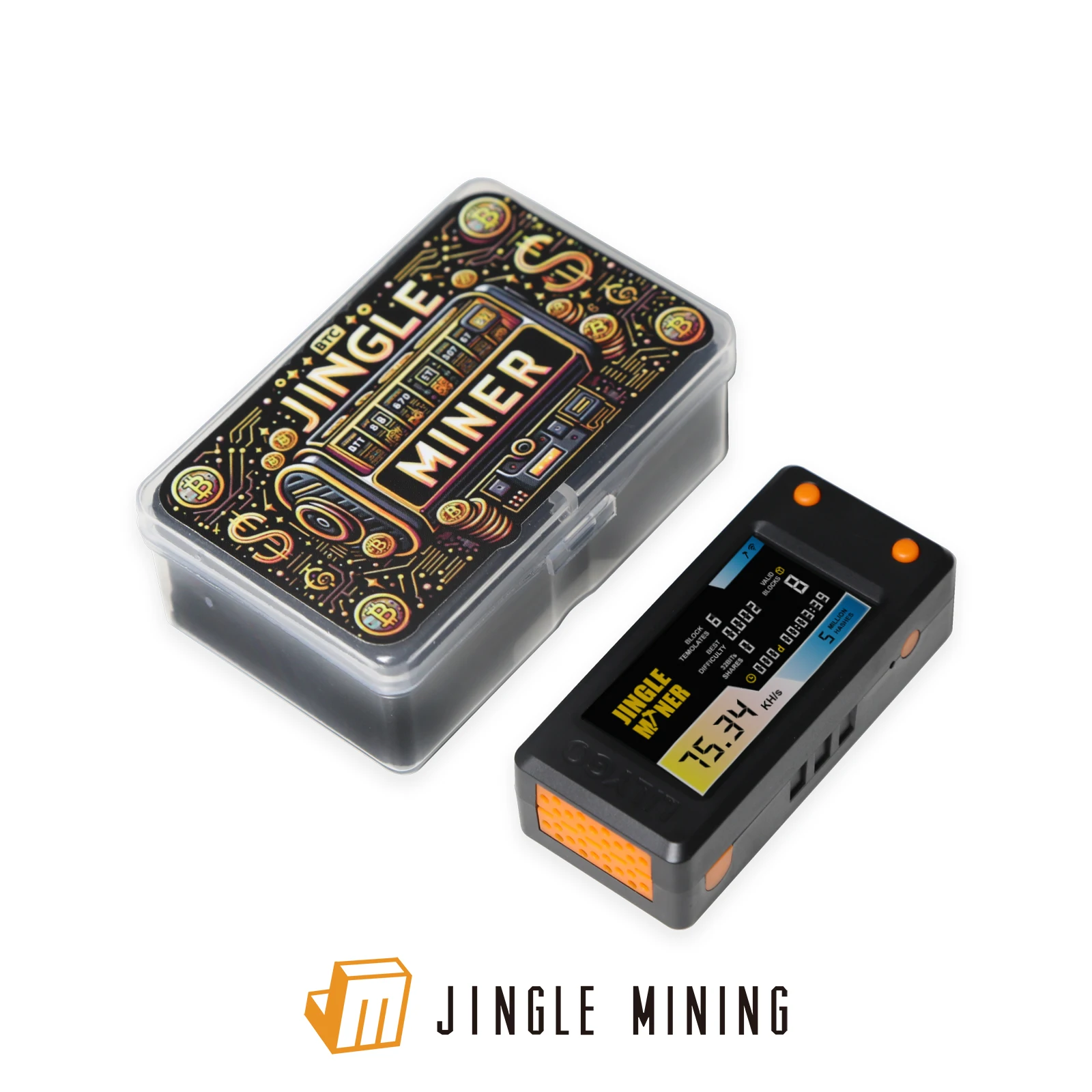 Jingle Mining Jingleminer - BTC SOLO Mini Lottery Miner 75,34 кГц/с JST-GH 1,25 мм 2-контактный
Jingle Mining Jingleminer - BTC SOLO Mini Lottery Miner 75,34 кГц/с JST-GH 1,25 мм 2-контактный