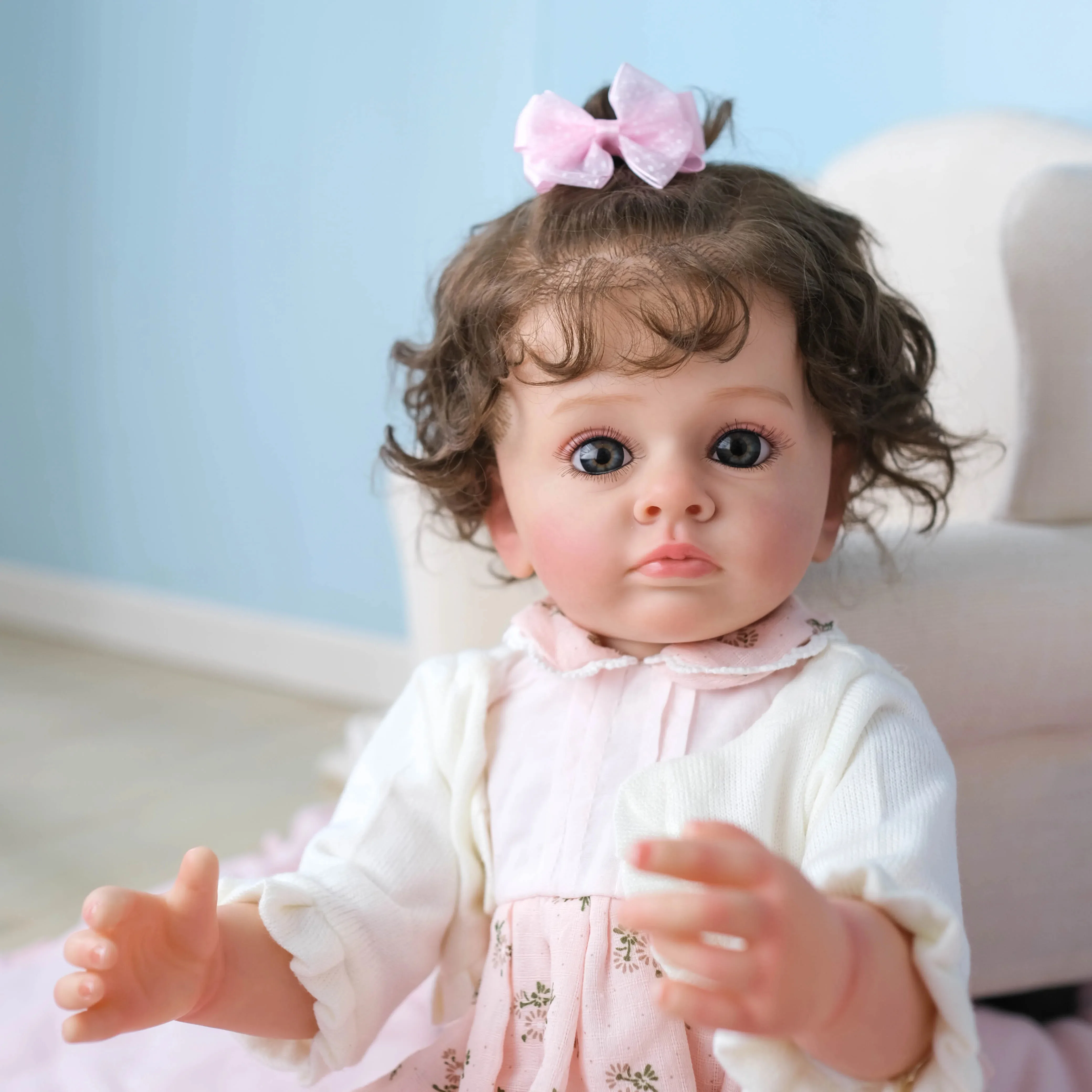 55CM Tutti Full Body Silicone Reborn Toddler Girl Doll 100% Handmade with Genesis Paint 3D Skin Rooted Hair Doll Toys
55CM Tutti Full Body Silicone Reborn Toddler Girl Doll 100% Handmade with Genesis Paint 3D Skin Rooted Hair Doll Toys