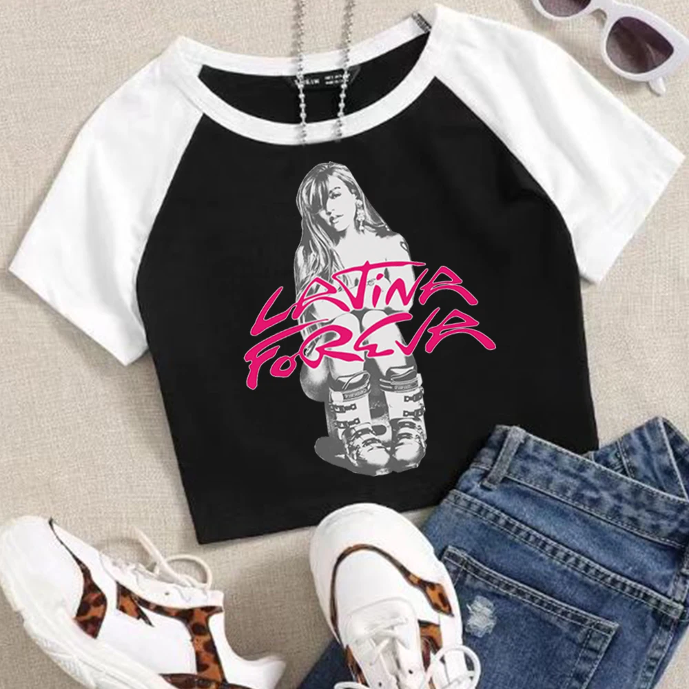 Karol G TROPICOQUETA Latina Foreva Crop Tops T-Shirt Girls Fashion Women O-Neck Short Sleeve Fans Gift T-shirt
Karol G TROPICOQUETA Latina Foreva Crop Tops T-Shirt Girls Fashion Women O-Neck Short Sleeve Fans Gift T-shirt