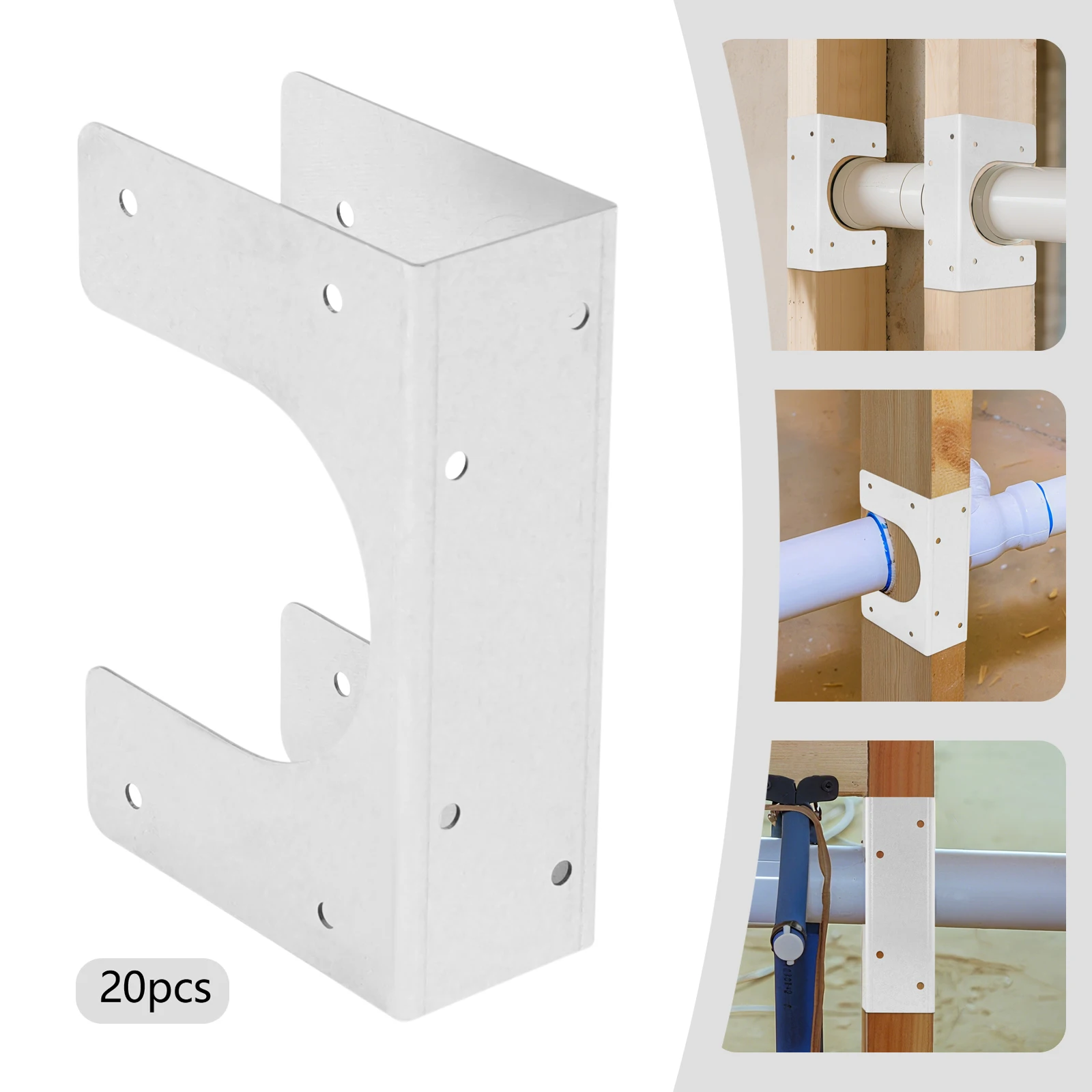 Pipe Supports, Pipe Fittings, Stud Snap-In 20pcs, Structural Support for Electrical Wires & Pipes, Prevents Stud Weakening
Pipe Supports, Pipe Fittings, Stud Snap-In 20pcs, Structural Support for Electrical Wires & Pipes, Prevents Stud Weakening