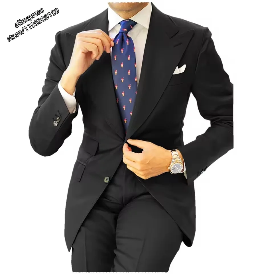 2 PCS Classic Men's Navy Blue Slim Fit Business Tuxedo Suit with Peak Lapel for Formal Wedding Groom Blazer Customized 2026
2 PCS Classic Men's Navy Blue Slim Fit Business Tuxedo Suit with Peak Lapel for Formal Wedding Groom Blazer Customized 2026
