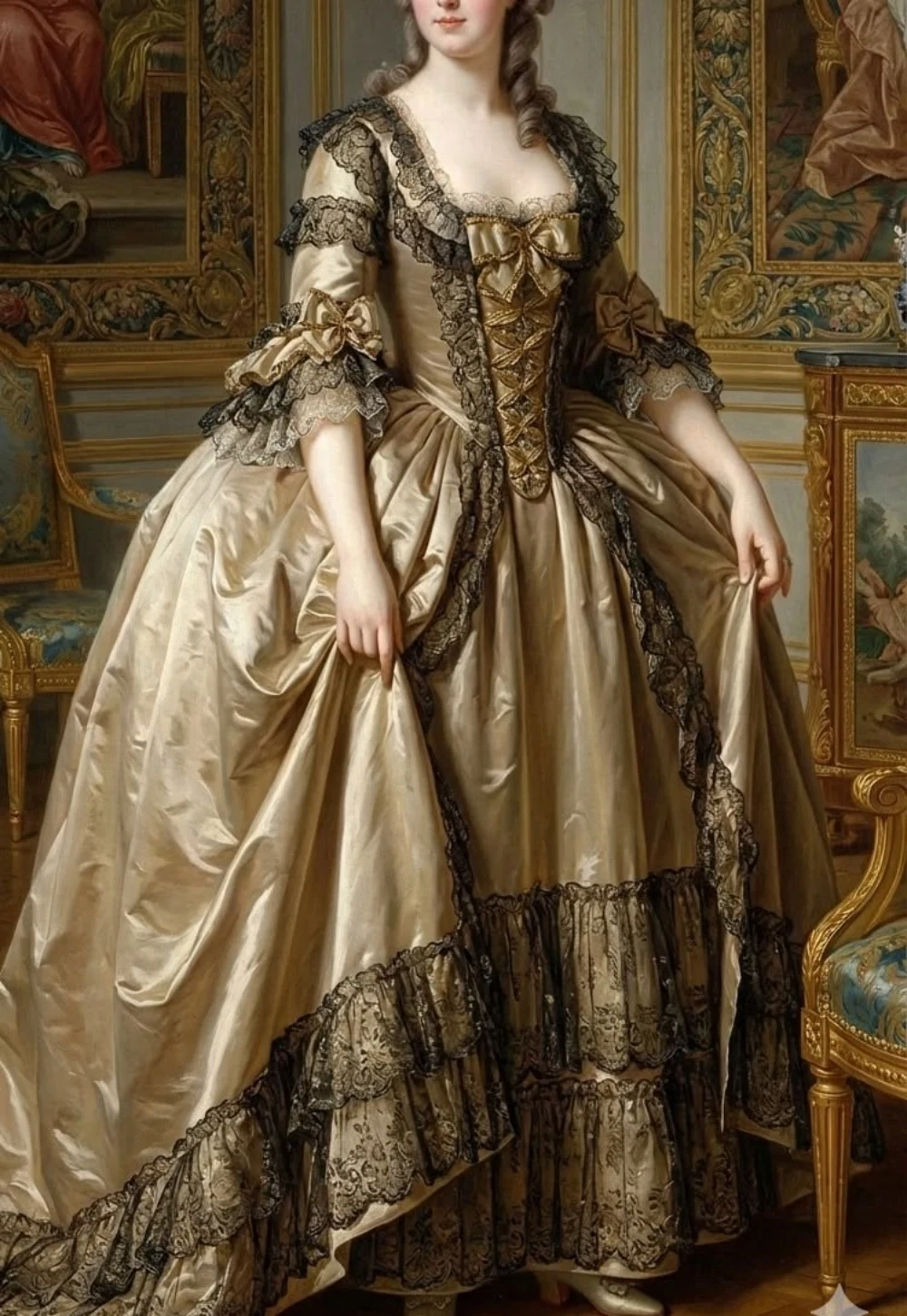 1700s Luxurious Queen Walking Costume Victorian French Court Marie Antoinette Venice Ball Gown Georgian Duchess Dinner Dress
1700s Luxurious Queen Walking Costume Victorian French Court Marie Antoinette Venice Ball Gown Georgian Duchess Dinner Dress