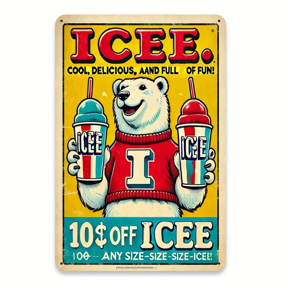 Retro Ice Cream Poster Art Tin Signs for Home Kitchen, Bedroom, Garden, Bathroom, Garage, Hotel, Office, Bakery Decor 12x8inch
Retro Ice Cream Poster Art Tin Signs for Home Kitchen, Bedroom, Garden, Bathroom, Garage, Hotel, Office, Bakery Decor 12x8inch