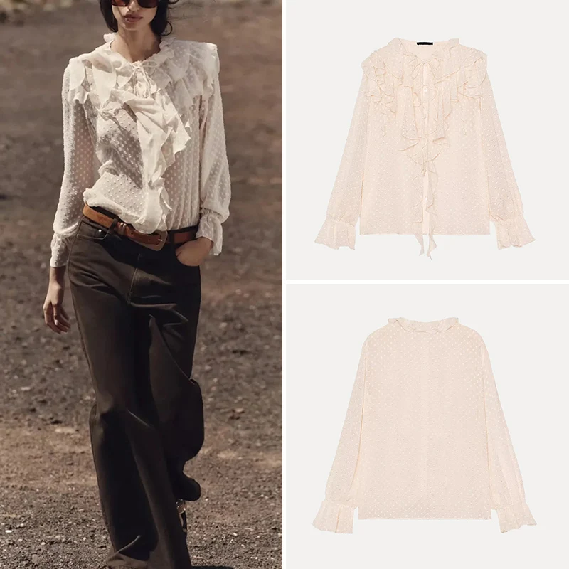 French Style Long Sleeve Shirt Women's Layered Decorative Lace Shirt Spring 2025 New Arrival ZADATA Polyester Fiber 100%
French Style Long Sleeve Shirt Women's Layered Decorative Lace Shirt Spring 2025 New Arrival ZADATA Polyester Fiber 100%