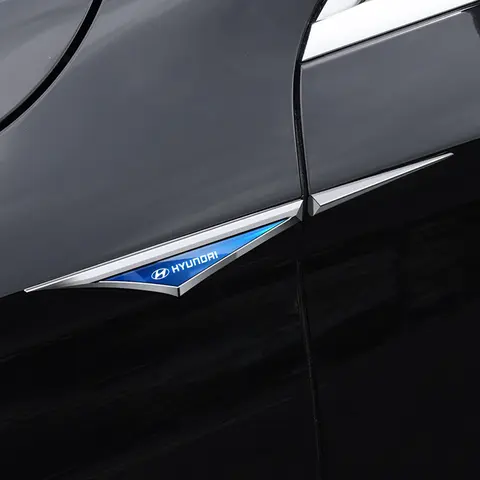 2 pcs car sticker For Hyundai IX35 CRETA Elantra Santa fe Sonata Tucson Accent Side Doors Blade Stickers emblem Car Accessories