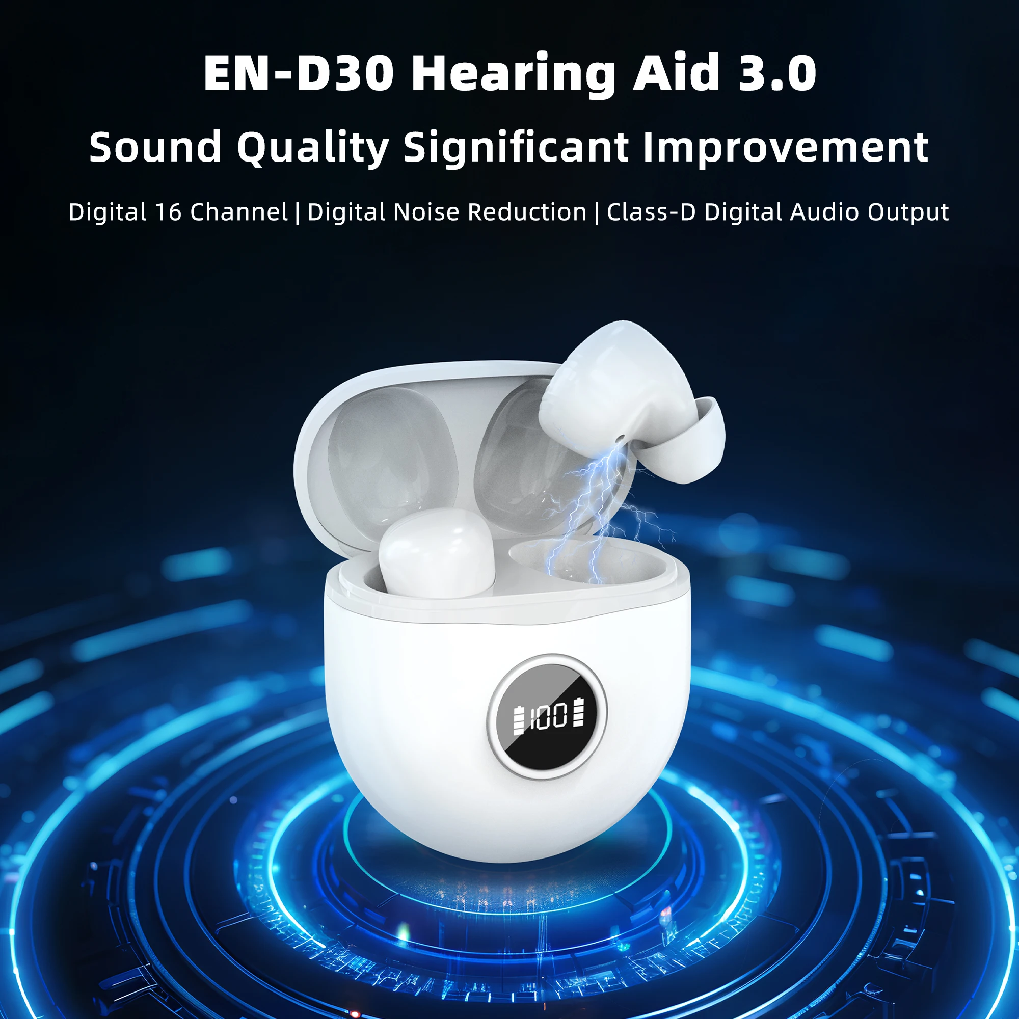 Ting DJ Hearing Assist Rechargeable Hearing Amplifier with Battery LED Display EN-D30
Ting DJ Hearing Assist Rechargeable Hearing Amplifier with Battery LED Display EN-D30
