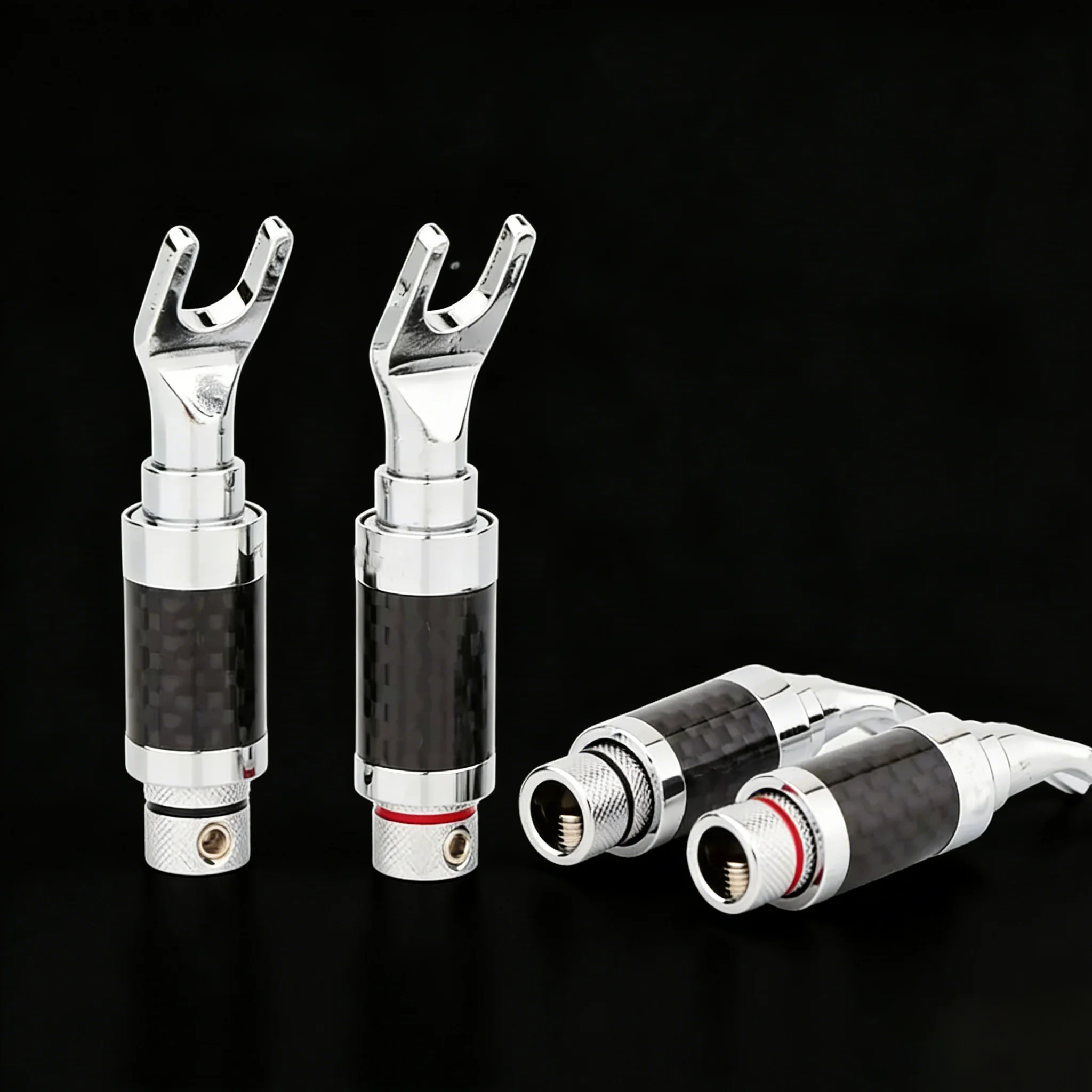 Hifi Audio Y-Spade Plug Rhodium plated Carbon Fiber for Speaker Cable jumper cable Connector
Hifi Audio Y-Spade Plug Rhodium plated Carbon Fiber for Speaker Cable jumper cable Connector