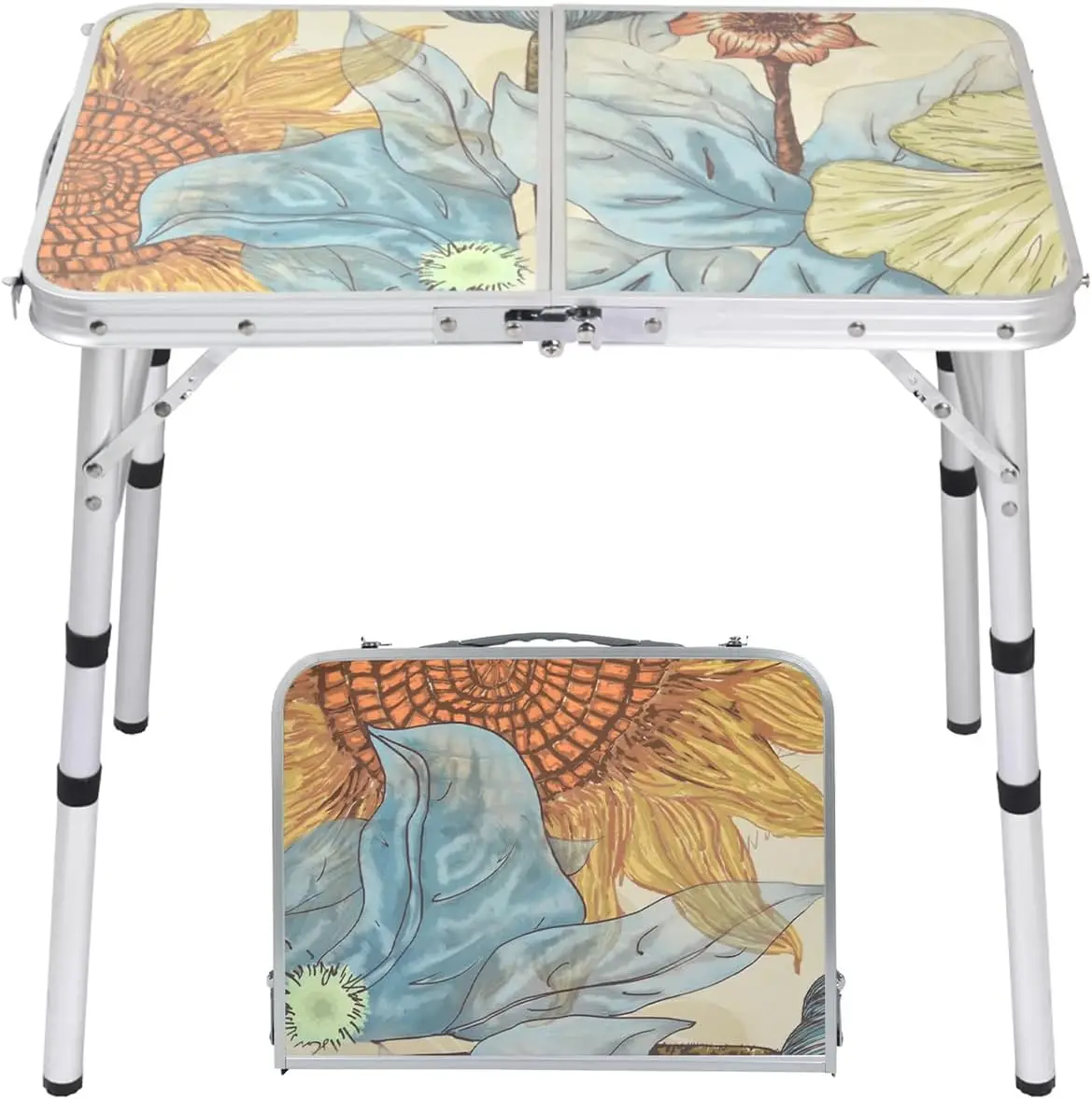 Small Folding Camping Table, 2ft Portable Aluminum Picnic Table with 3 Heights for RV Beach Picnic
Small Folding Camping Table, 2ft Portable Aluminum Picnic Table with 3 Heights for RV Beach Picnic