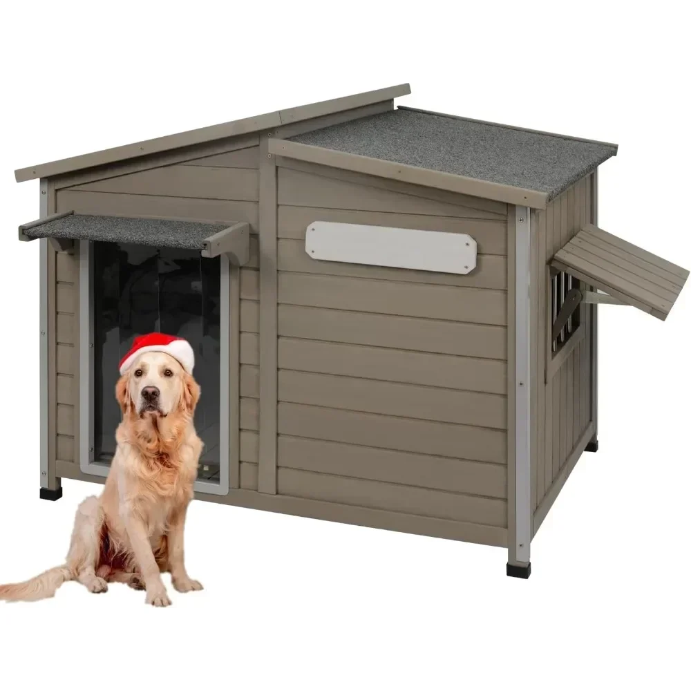 Dog House Outdoor Weatherproof Large Wooden Dog Kennel Indoor with Chew-Proof Iron Frame, Removable Floor
Dog House Outdoor Weatherproof Large Wooden Dog Kennel Indoor with Chew-Proof Iron Frame, Removable Floor