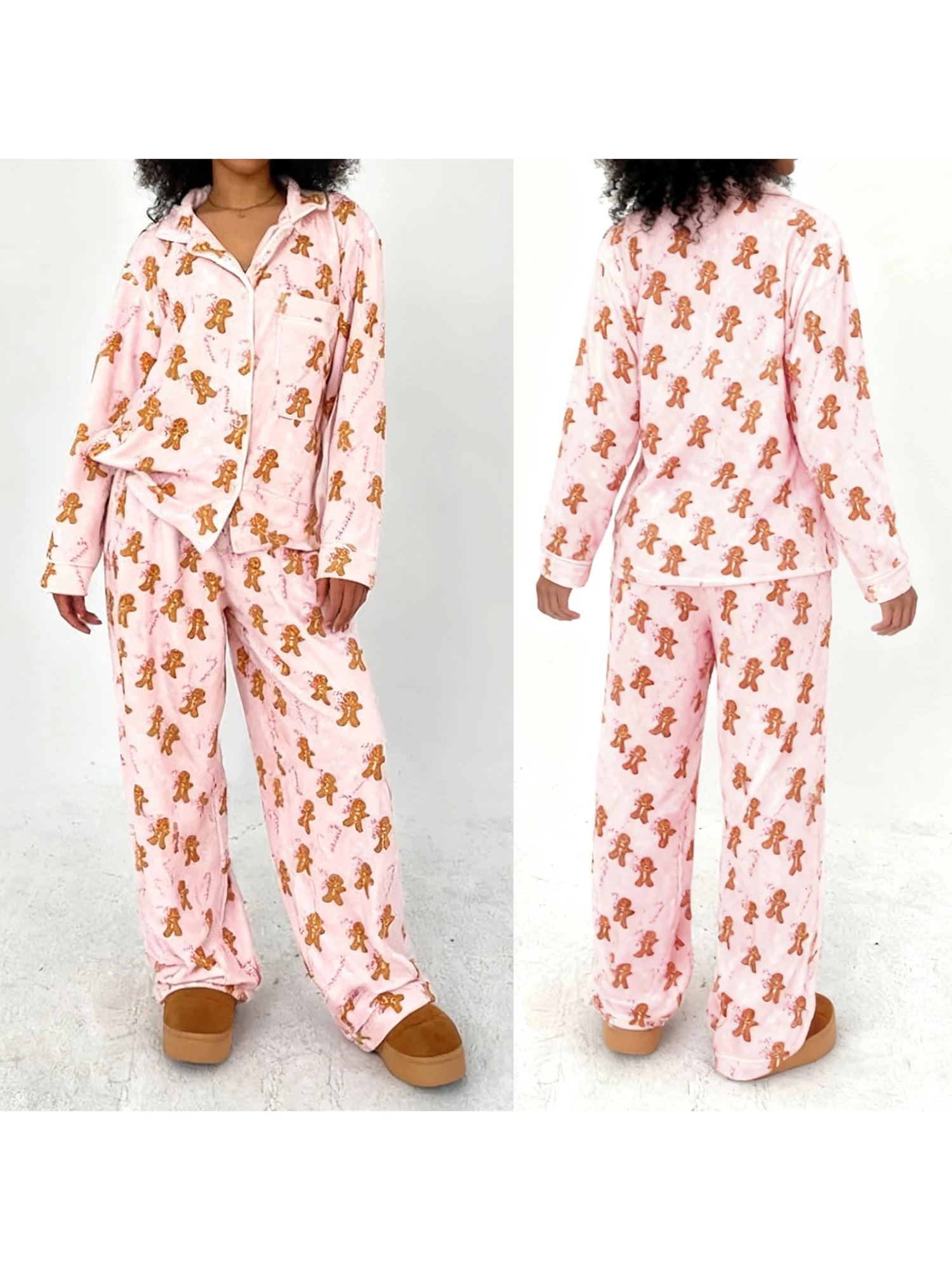 Women s 2-Piece Christmas Pajama Set with Cozy Gingerbread Man Print Fleece Top and Elastic Waist Pants for Ultimate Sleepwear
Women s 2-Piece Christmas Pajama Set with Cozy Gingerbread Man Print Fleece Top and Elastic Waist Pants for Ultimate Sleepwear