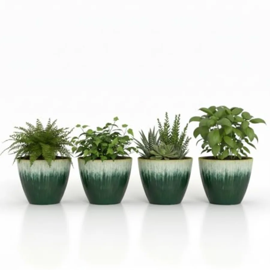 8 inch Plant Pots with Drainage Holes, of Plastic Flower Pots Indoor, Modern Glossy Finishing Planter for Indoor Outdoor Plants
8 inch Plant Pots with Drainage Holes, of Plastic Flower Pots Indoor, Modern Glossy Finishing Planter for Indoor Outdoor Plants