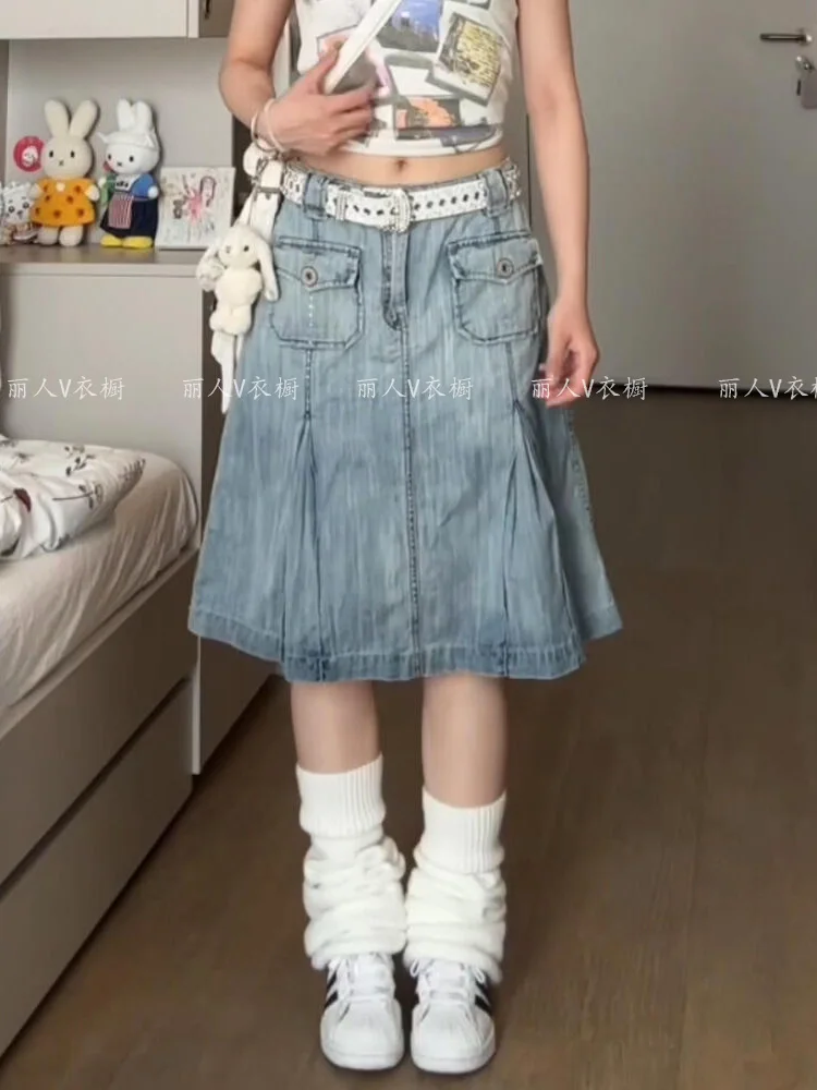 Women's Blue A-line Denim Skirt Y2k Long Jean Skirts Harajuku Vintage Elegant Korean Aesthetic Cowboy Skirt 2000s Clothes 2024
Women's Blue A-line Denim Skirt Y2k Long Jean Skirts Harajuku Vintage Elegant Korean Aesthetic Cowboy Skirt 2000s Clothes 2024