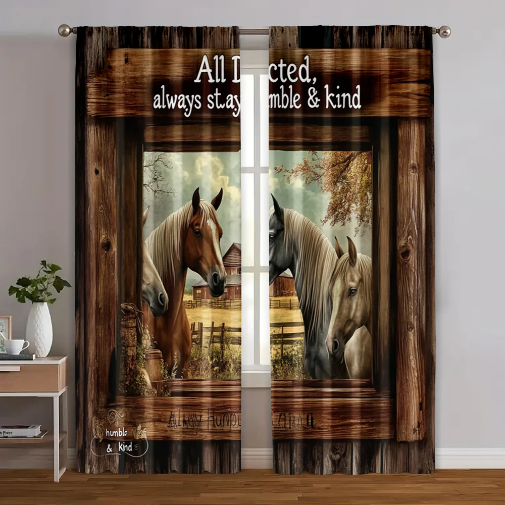 2pcs, Fashionable Curtains Rustic Farmhouse Horse Machine Washable Polyester (without rod) Thermal Insulation, and Room
2pcs, Fashionable Curtains Rustic Farmhouse Horse Machine Washable Polyester (without rod) Thermal Insulation, and Room