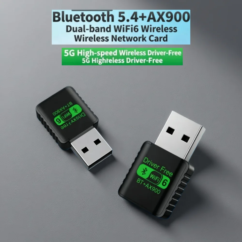 WiFi 6 AX900M BT 5.4 USB Wireless Network Card, Dual Band 2.4G&5GHz WiFi Adapter for PC/Laptop, Bluetooth 5.4 2-in-1
WiFi 6 AX900M BT 5.4 USB Wireless Network Card, Dual Band 2.4G&5GHz WiFi Adapter for PC/Laptop, Bluetooth 5.4 2-in-1
