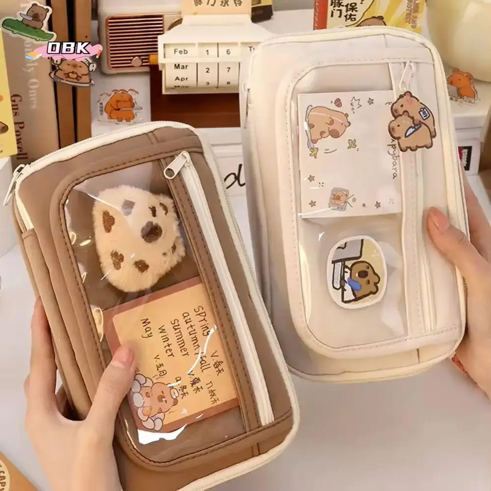 Capybara Transparent Pencil Case 9 Grid Large Capacity Transparent Pen Bag Zipper Portable Stationery Box School Supplies
Capybara Transparent Pencil Case 9 Grid Large Capacity Transparent Pen Bag Zipper Portable Stationery Box School Supplies