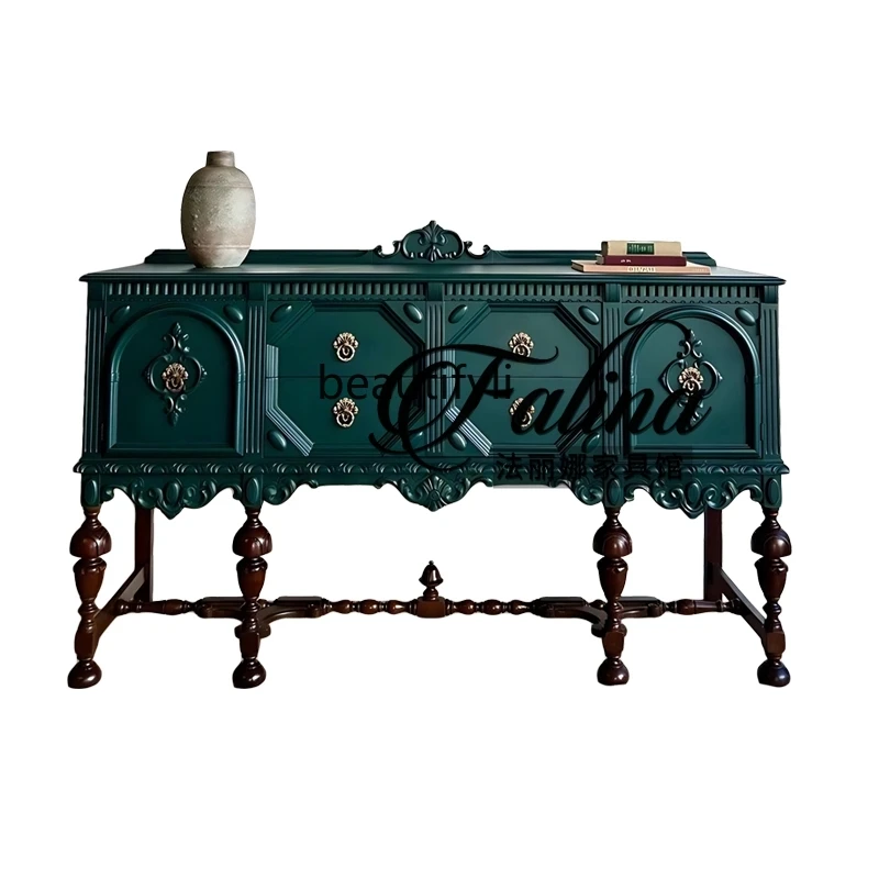French solid wood carving flower dining side cabinet living room side cabinet American retro entrance cabinet
French solid wood carving flower dining side cabinet living room side cabinet American retro entrance cabinet