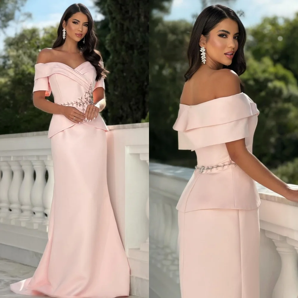 Customized Elegant Classic Jersey Beading Ruched Straight Off-the-shoulder Long Dresses Bespoke Occasion Dresses Modern Style
Customized Elegant Classic Jersey Beading Ruched Straight Off-the-shoulder Long Dresses Bespoke Occasion Dresses Modern Style