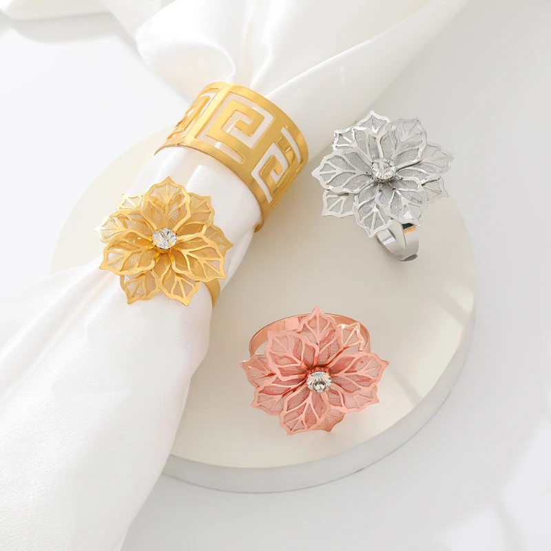 Hollow Out Flower Napkin Ring Holder Metal Napkin Rings Set of 2 for Wedding Party Holiday Banquet Christmas Valentine's Day
Hollow Out Flower Napkin Ring Holder Metal Napkin Rings Set of 2 for Wedding Party Holiday Banquet Christmas Valentine's Day