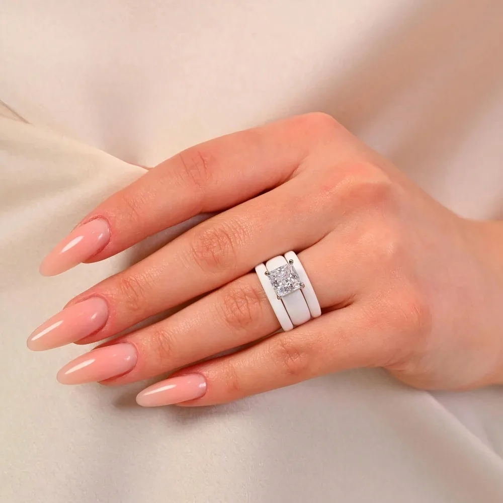 3pcs 14K Golden Plated White Silicone Rings, Elegant Princess Square Cut CZ Rings Set, Romantic Commitment Ring, Mom Ring, Fashion Jewelry Suitable For Daily Weddings, Mother's Day, Anniversary Gifts
3pcs 14K Golden Plated White Silicone Rings, Elegant Princess Square Cut CZ Rings Set, Romantic Commitment Ring, Mom Ring, Fashion Jewelry Suitable For Daily Weddings, Mother's Day, Anniversary Gifts