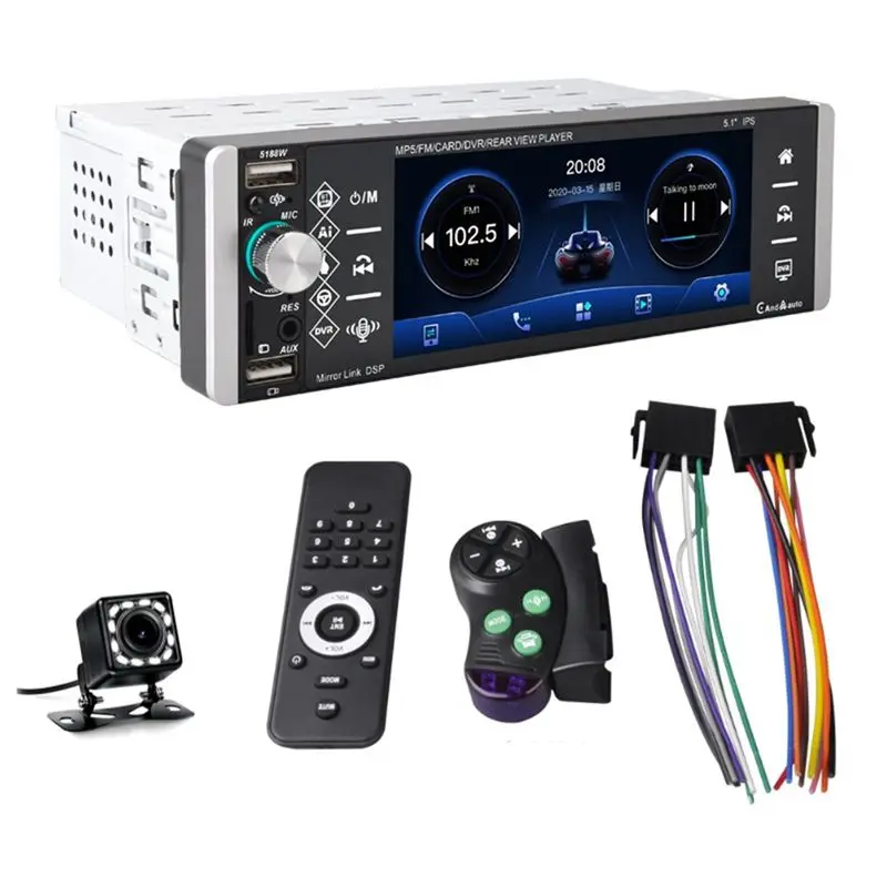 ABHX-Single Din Touchscreen Car Stereo Wireless Carplay Android Auto, 5.1 Inch Car Radio Bluetooth FM SWC USB Backup Camera
ABHX-Single Din Touchscreen Car Stereo Wireless Carplay Android Auto, 5.1 Inch Car Radio Bluetooth FM SWC USB Backup Camera
