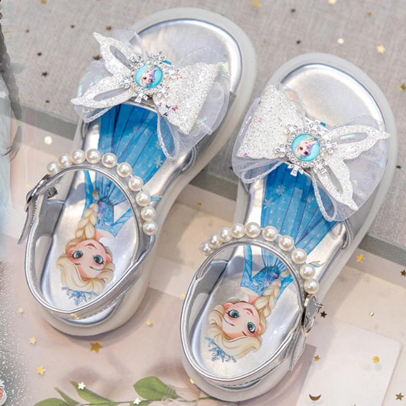 Diseny Peep Toe Pearl Sandals Elsa Princess Frozen PU Leather Summer Shoes For Girls Breathable Anti-slip Purple Silver Shoes Si
Diseny Peep Toe Pearl Sandals Elsa Princess Frozen PU Leather Summer Shoes For Girls Breathable Anti-slip Purple Silver Shoes Si