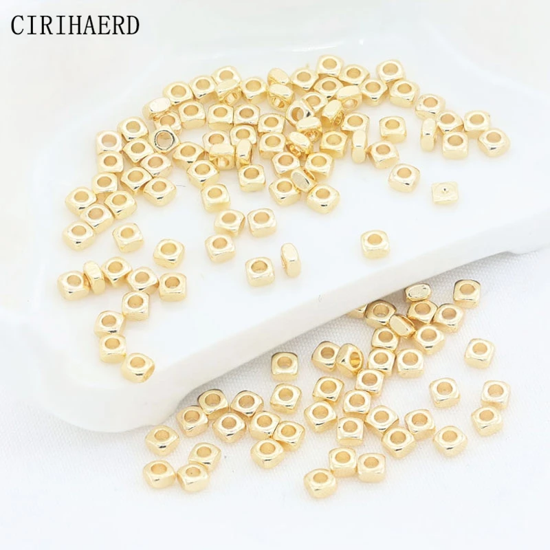 Wholesale Small Square Bead 14K/18K Gold Plated Spacer Separation Beads For Jewelry Making DIY Accessories Bracelet Beads
Wholesale Small Square Bead 14K/18K Gold Plated Spacer Separation Beads For Jewelry Making DIY Accessories Bracelet Beads