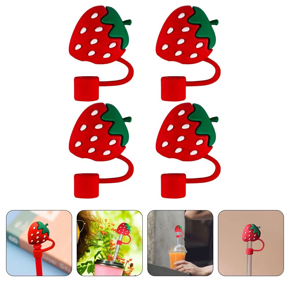 4pcs Straw Plug Set Silicone Strawberry Covers Cap Tips Reusable Safe Practical Kitchen Bar Straw Toppers Caps
4pcs Straw Plug Set Silicone Strawberry Covers Cap Tips Reusable Safe Practical Kitchen Bar Straw Toppers Caps