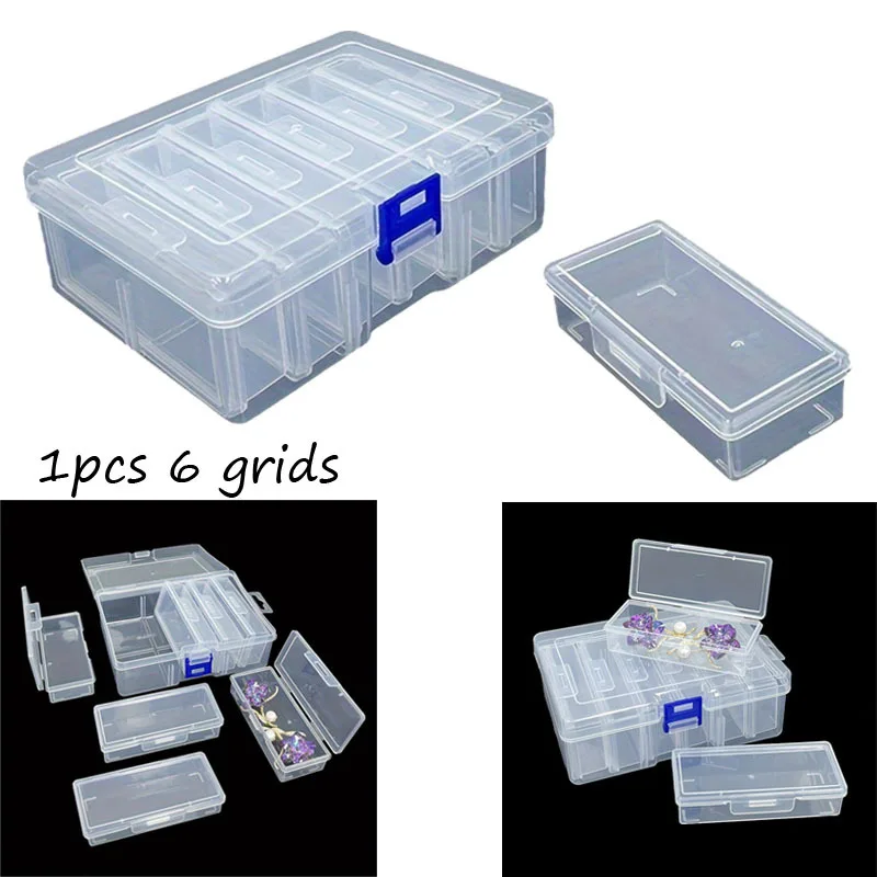 1pcs 6 grid Transparent Screw Compartment Box Jewelry Earring Display Case Plastic Storage Box Clear Terminal Tool Storage boxes
1pcs 6 grid Transparent Screw Compartment Box Jewelry Earring Display Case Plastic Storage Box Clear Terminal Tool Storage boxes