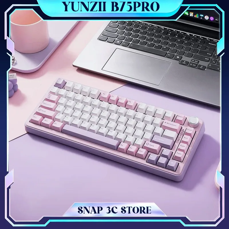 YUNZII B75Pro Mechanical Keyboard 75% Layout Gasket Mount Tri-mode Bluetooth 2.4G RGB Hot-swap Gaming Keyboard for Office
YUNZII B75Pro Mechanical Keyboard 75% Layout Gasket Mount Tri-mode Bluetooth 2.4G RGB Hot-swap Gaming Keyboard for Office