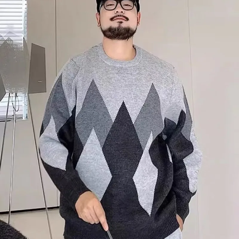 plus Size Men's Knitted Sweater Autumn Winter Loose Fit Diamond Pattern Vintage Crew Ne Baseball Collar Long Sve Faion...
plus Size Men's Knitted Sweater Autumn Winter Loose Fit Diamond Pattern Vintage Crew Ne Baseball Collar Long Sve Faion...