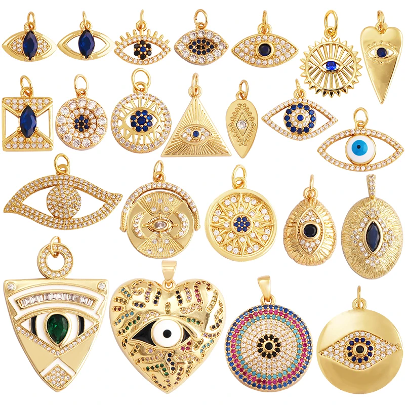 Light Luxury Retro Lucky Evil Eye Charm Pendant,18K Gold Cubic Zircon Paved,Jewelry Necklace Bracelet Accessories Supplies L52
Light Luxury Retro Lucky Evil Eye Charm Pendant,18K Gold Cubic Zircon Paved,Jewelry Necklace Bracelet Accessories Supplies L52