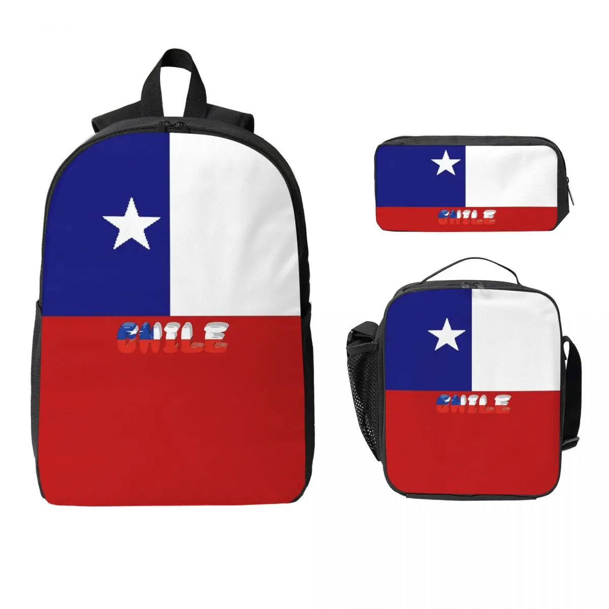 Flag Of Chile Backpack Student BookBag School Bag Computer Shoulder Bags 3ps Insulated Lunch Bag Pencil Case
Flag Of Chile Backpack Student BookBag School Bag Computer Shoulder Bags 3ps Insulated Lunch Bag Pencil Case