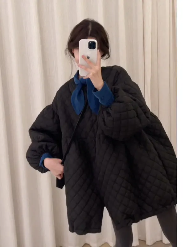 Korean Sle Loose Fit Cotton Jaet Midi Length Diamond Pattern Faionable Autumn Winter Women's Outerwear Comfortable Coat
Korean Sle Loose Fit Cotton Jaet Midi Length Diamond Pattern Faionable Autumn Winter Women's Outerwear Comfortable Coat