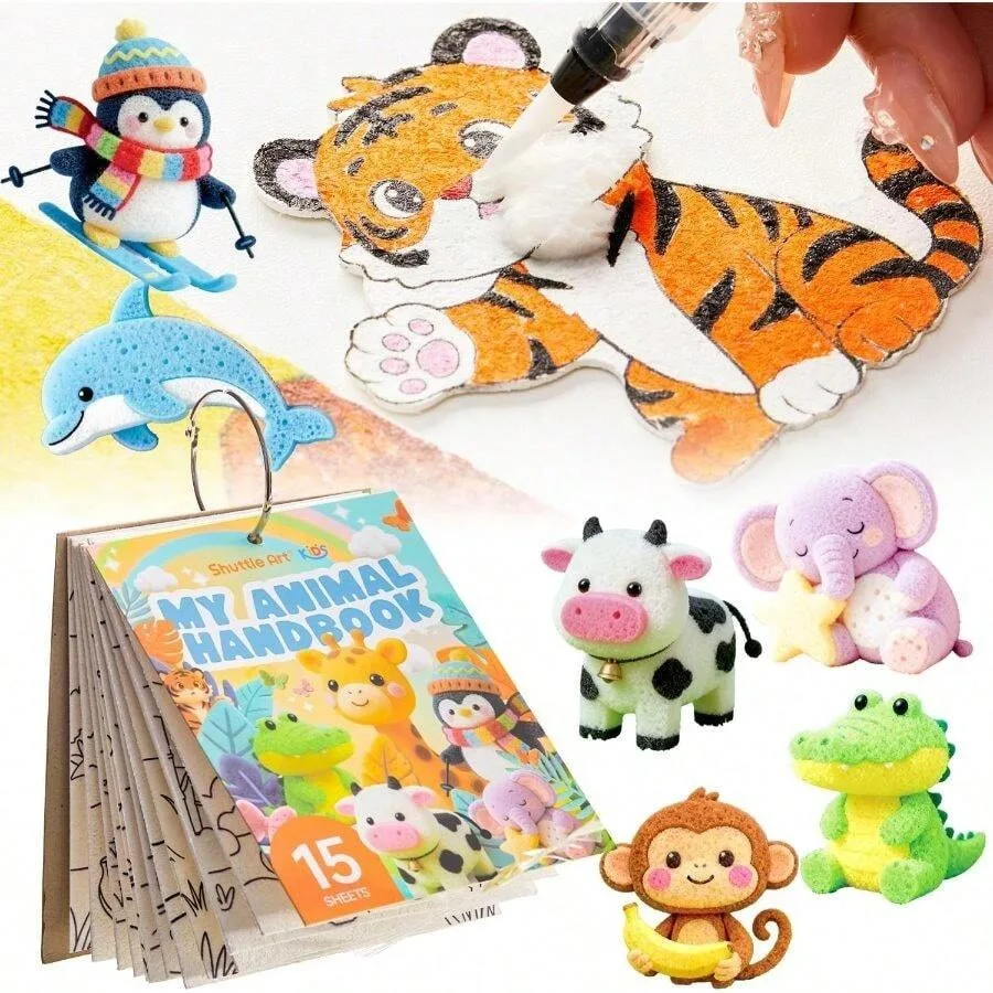 NEW 2026 Shuttle Art 63 Pcs Magic Foam Texture Painting Kit - Animal Series: 15 Animal Foam Pieces, Coloring Book With 15 Scene
NEW 2026 Shuttle Art 63 Pcs Magic Foam Texture Painting Kit - Animal Series: 15 Animal Foam Pieces, Coloring Book With 15 Scene
