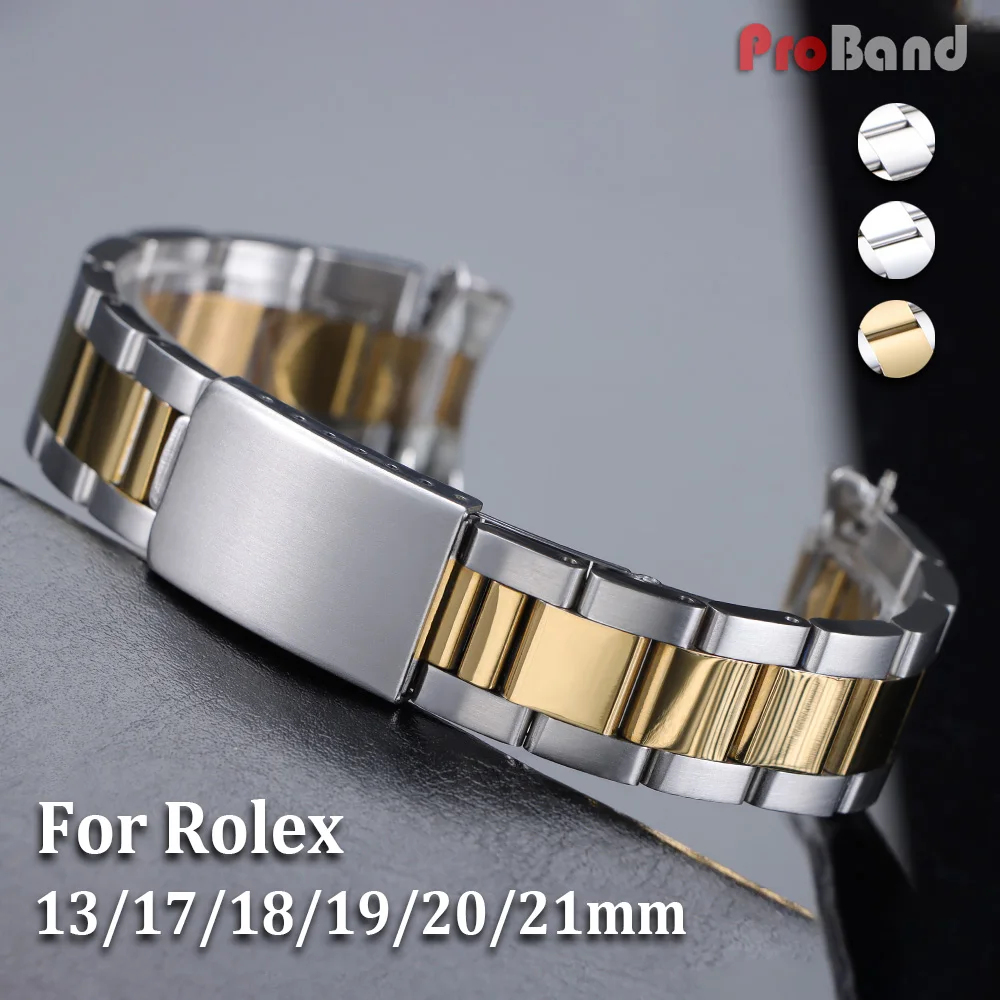 Luxury Curved End Watch Band 13mm 17mm 18mm 19mm 20mm 21mm for Rolex Oyster Perpetual King Stainless Steel Strap Men Bracelets
Luxury Curved End Watch Band 13mm 17mm 18mm 19mm 20mm 21mm for Rolex Oyster Perpetual King Stainless Steel Strap Men Bracelets