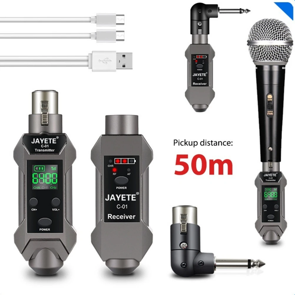 Microphone Wireless Transmitter Receiver Universal Wired to Wireless Converter for Recorders Speakers Power Amplifiers
Microphone Wireless Transmitter Receiver Universal Wired to Wireless Converter for Recorders Speakers Power Amplifiers