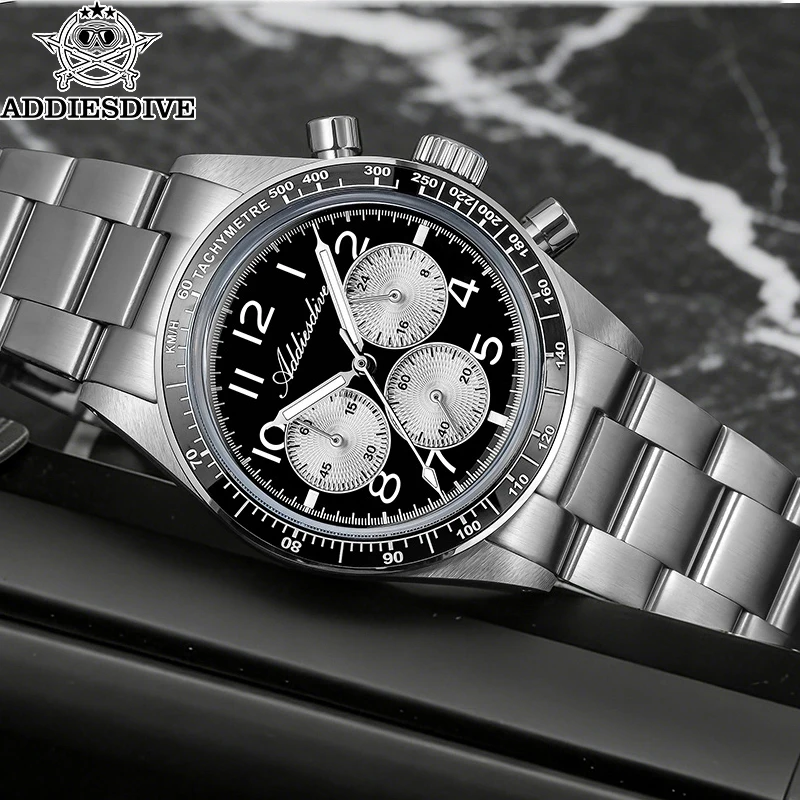 ADDIESDIVE Luxury Men Chronograph Quartz Watch 37mm Stainless Steel Ceramic Bezel BGW9 Luminous Bubble Glass 100M Waterproof
ADDIESDIVE Luxury Men Chronograph Quartz Watch 37mm Stainless Steel Ceramic Bezel BGW9 Luminous Bubble Glass 100M Waterproof