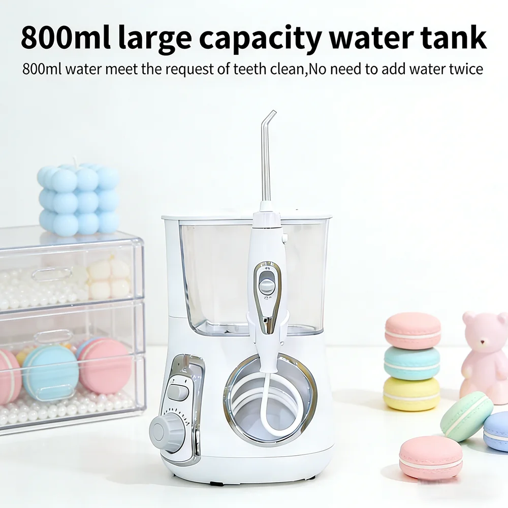 Countertop Electric Oral Irrigator 800ML 10 Modes 5 Nozzles Water Dental Flosser Home Teeth Cleaning for Fresh Breath
Countertop Electric Oral Irrigator 800ML 10 Modes 5 Nozzles Water Dental Flosser Home Teeth Cleaning for Fresh Breath