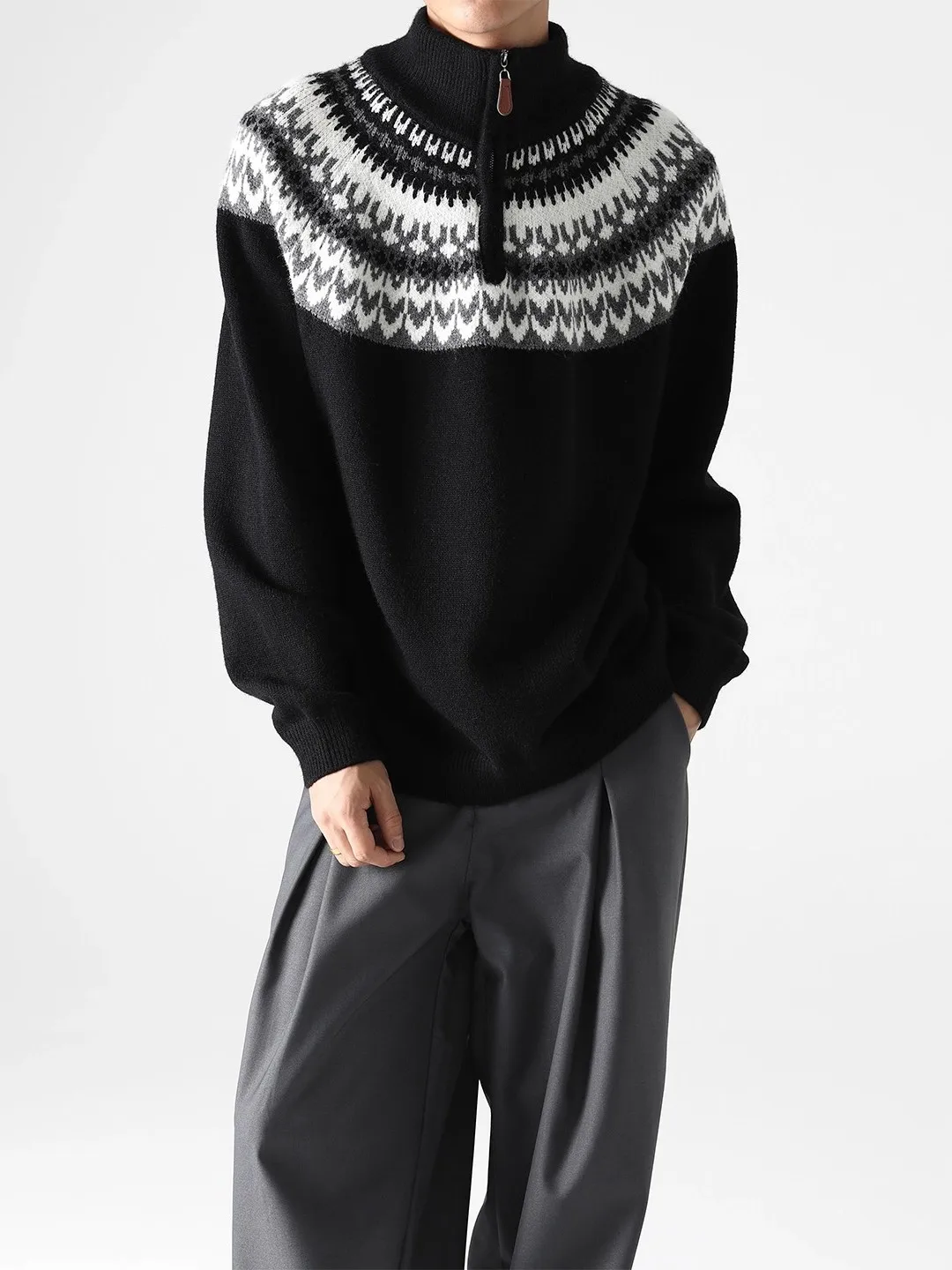 American Retro Brown Fair Isle f High Ne Men's Sweater Winter Warm Casual Versatile Couple Knitted irt Loose Fit
American Retro Brown Fair Isle f High Ne Men's Sweater Winter Warm Casual Versatile Couple Knitted irt Loose Fit