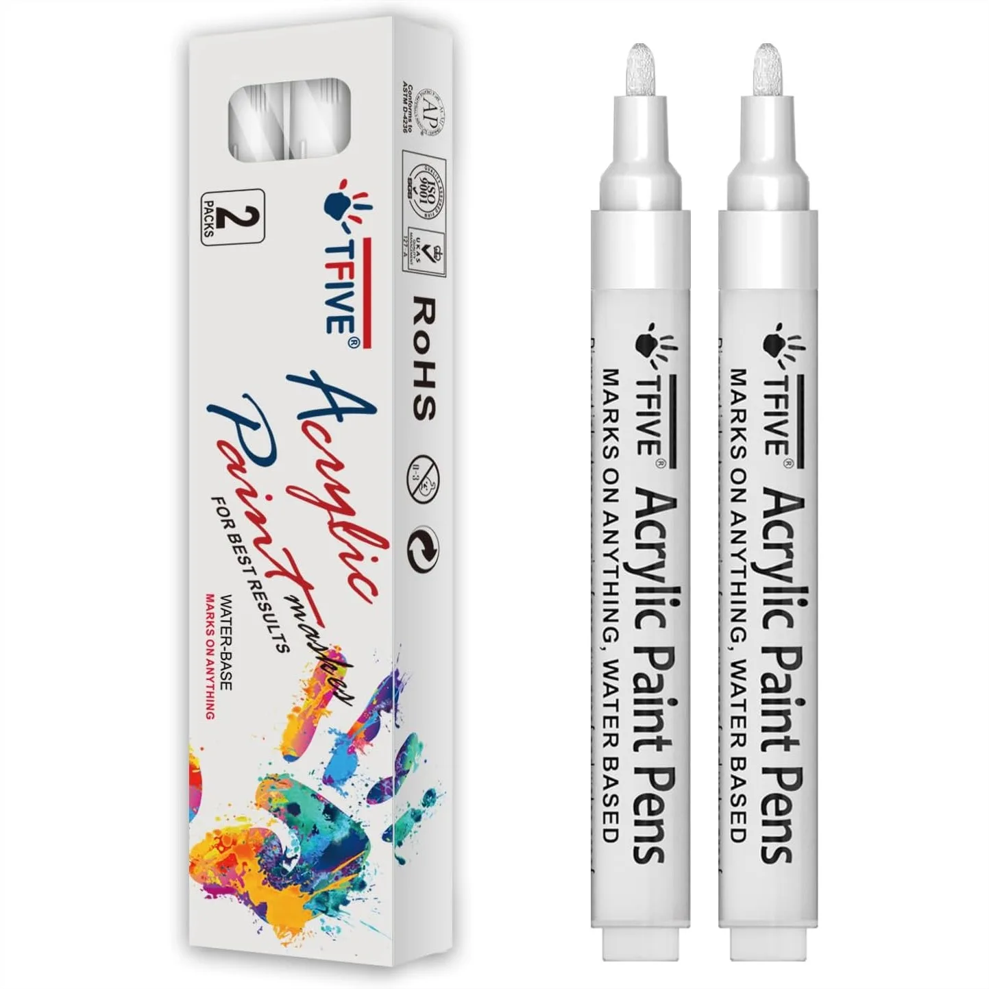 White Paint Marker Pens 2 Pack Acrylic Permanent Marker Medium Tip for Art Projects Drawing Rock Painting Ceramic Glass Wood
White Paint Marker Pens 2 Pack Acrylic Permanent Marker Medium Tip for Art Projects Drawing Rock Painting Ceramic Glass Wood