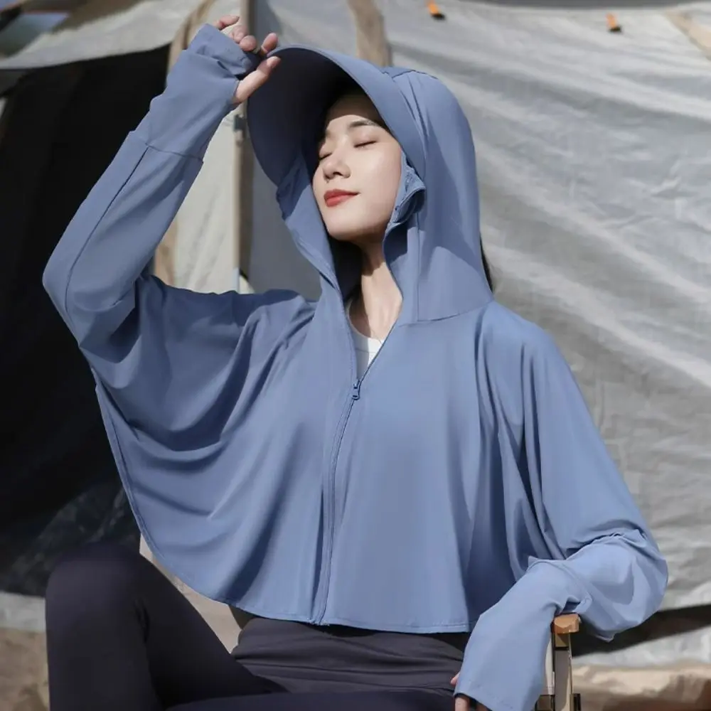Solid Color Sunscreen Hoodie Long Sleeve Large Brim Hat Sun Protection Clothing UV Protection Arm Sleeves Ice Silk Short Jacket
Solid Color Sunscreen Hoodie Long Sleeve Large Brim Hat Sun Protection Clothing UV Protection Arm Sleeves Ice Silk Short Jacket