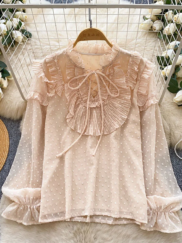 2026 Spring New Ruffle Long Sleeve Chiffon Shirt for Women Loose Fashionable Elegant Party Blouse Top T56
2026 Spring New Ruffle Long Sleeve Chiffon Shirt for Women Loose Fashionable Elegant Party Blouse Top T56