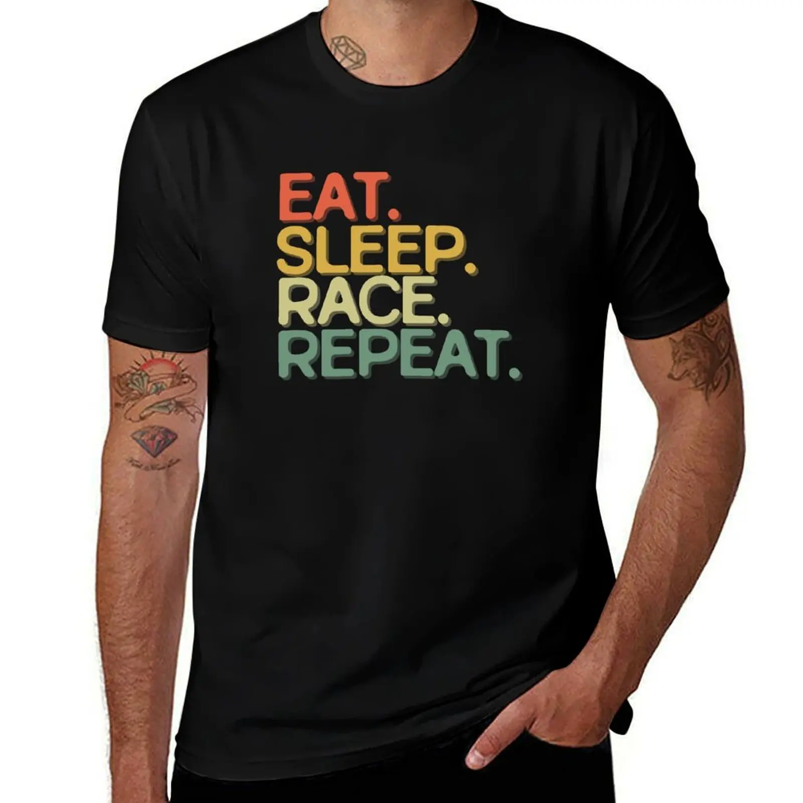 Eat Sleep Race Repeat - Funny Retro Vintage Colors Typography Satire T-Shirt summer tops vintage graphic tee sublime shirts men
Eat Sleep Race Repeat - Funny Retro Vintage Colors Typography Satire T-Shirt summer tops vintage graphic tee sublime shirts men